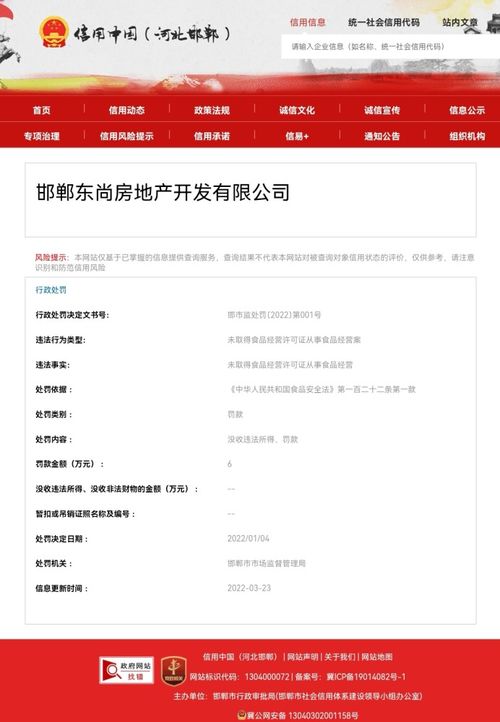 邯鄲一開發(fā)商無(wú)證經(jīng)營(yíng)食品被罰六萬(wàn) 物業(yè)管理警鐘長(zhǎng)鳴